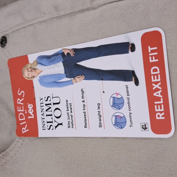 New Rider's by Lee Relaxed Fit Tan Colored Jeans Size 12 Petite - Picture 14 of 15